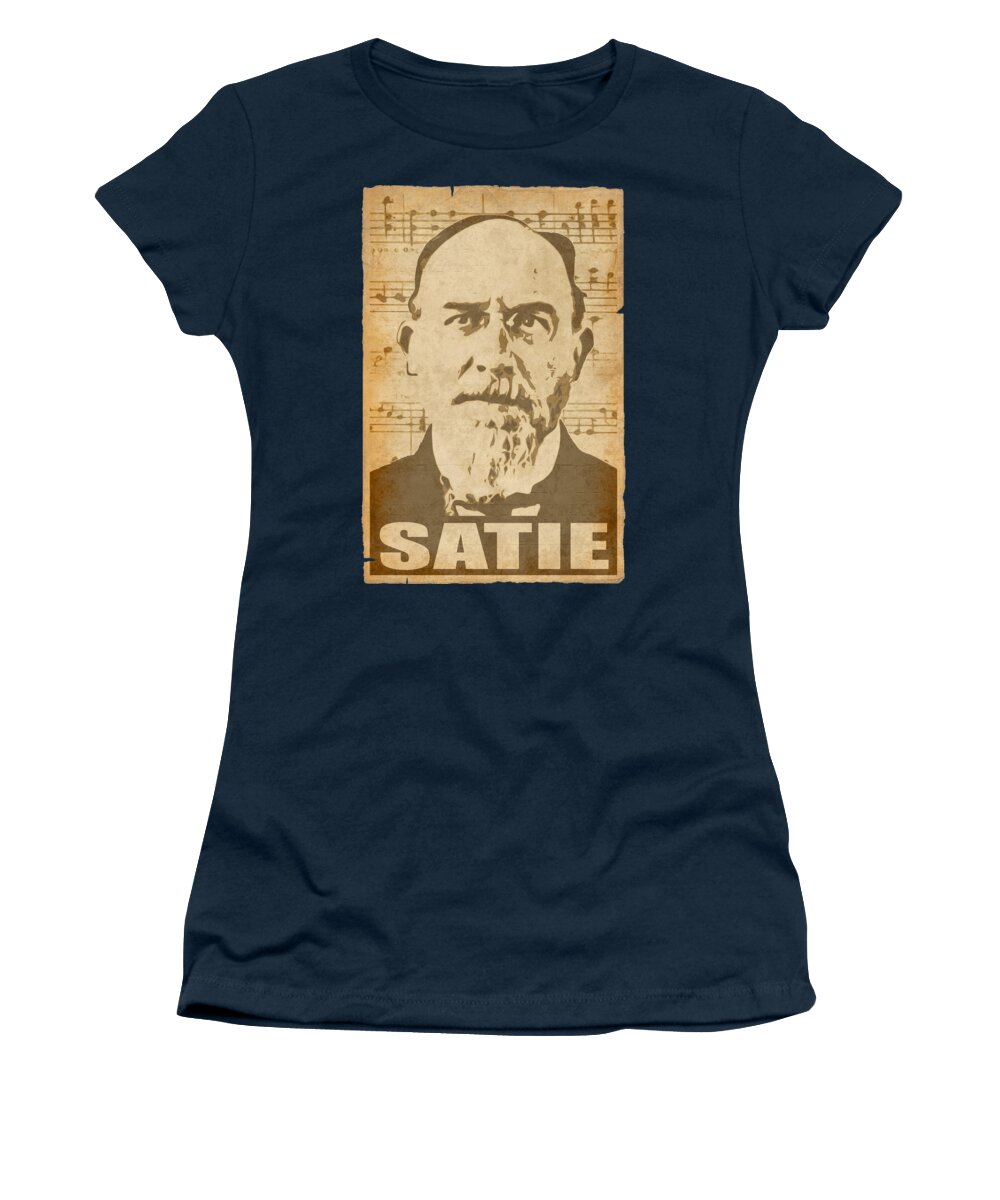 Eric Women's T-Shirt featuring the digital art Eric Satie musical notes by Filip Schpindel