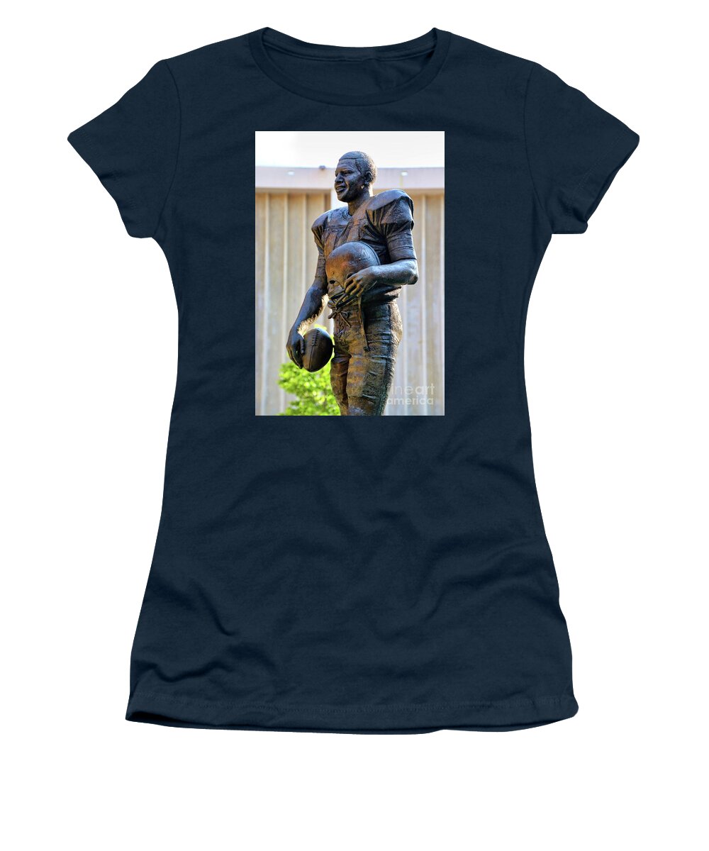 Ernie Davis Women's T-Shirt featuring the photograph Ernie Davis Statue Syracuse University 5254 by Jack Schultz