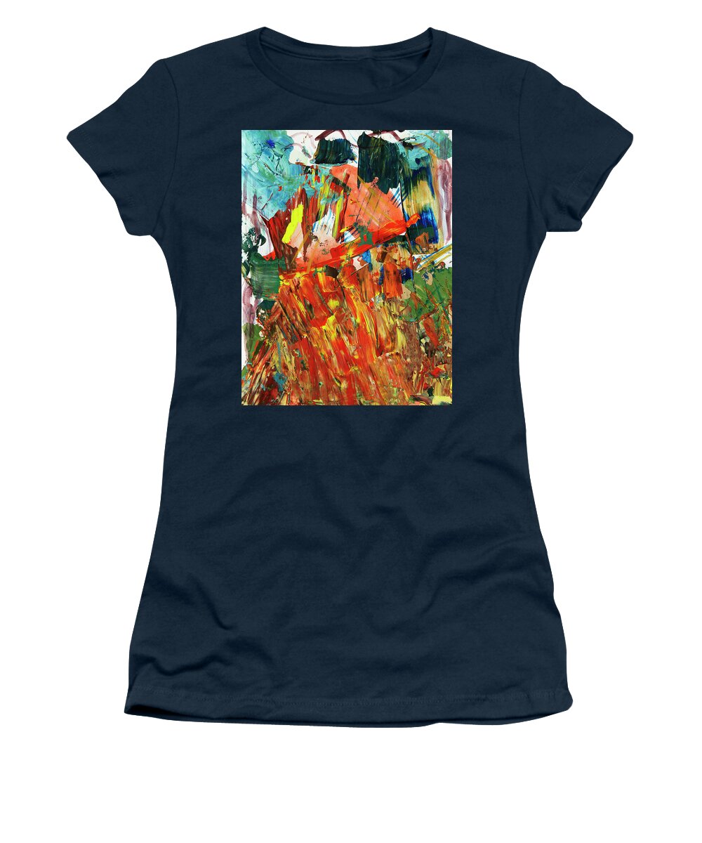  Empowered Women's T-Shirt featuring the painting Fire on the Mountain by Tessa Evette