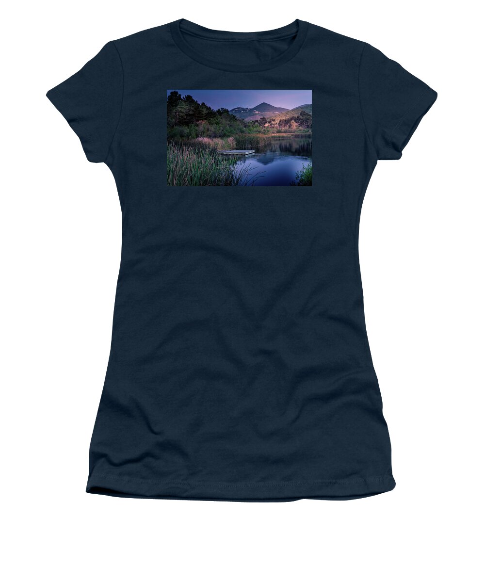 Lake Women's T-Shirt featuring the photograph Evening at the Lake by Alison Frank