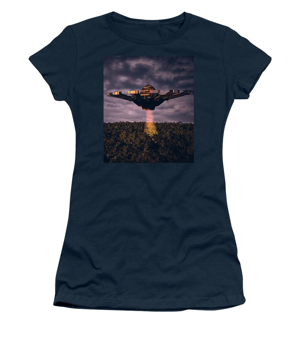 Spaceship Women's T-Shirt featuring the photograph Exploring Maine Wilderness by Bob Orsillo