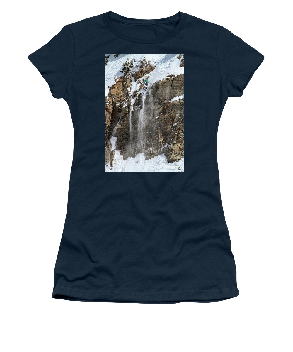 Utah Women's T-Shirt featuring the photograph Extreme Competition Skier - Snowbird, Utah - IMG_9912e by Brett Pelletier