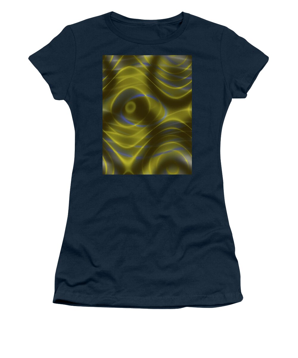 Abstract Art Women's T-Shirt featuring the digital art Eye Spy Abstract In Gold by Leslie Montgomery
