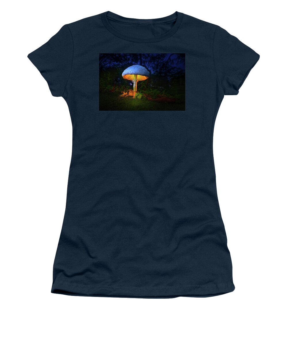 Mushroom Women's T-Shirt featuring the photograph Fairy Mushroom Lantern by Mark Andrew Thomas