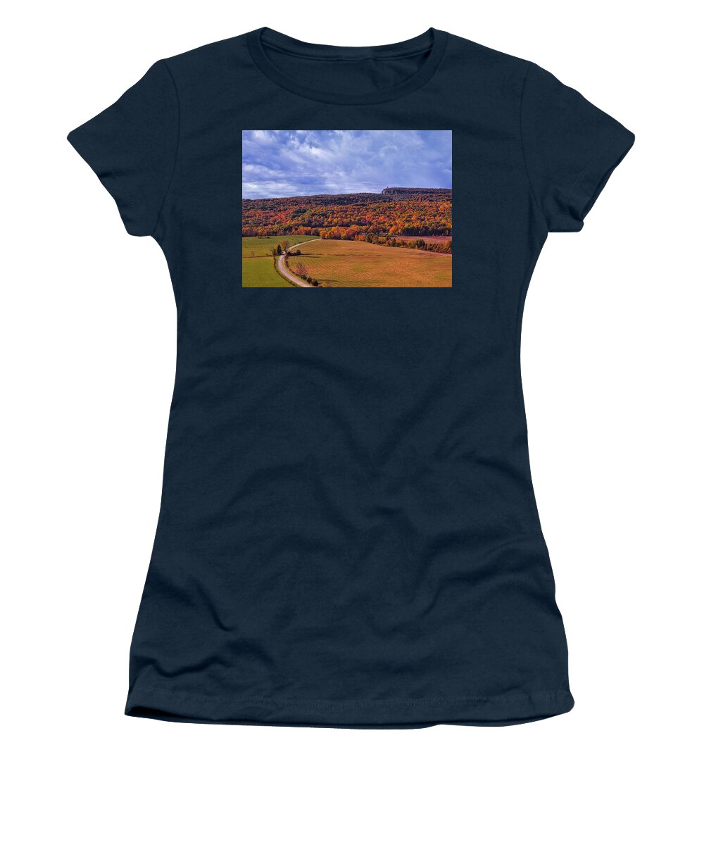 Hudson Valley Women's T-Shirt featuring the photograph Fall At The Gunks NY by Susan Candelario