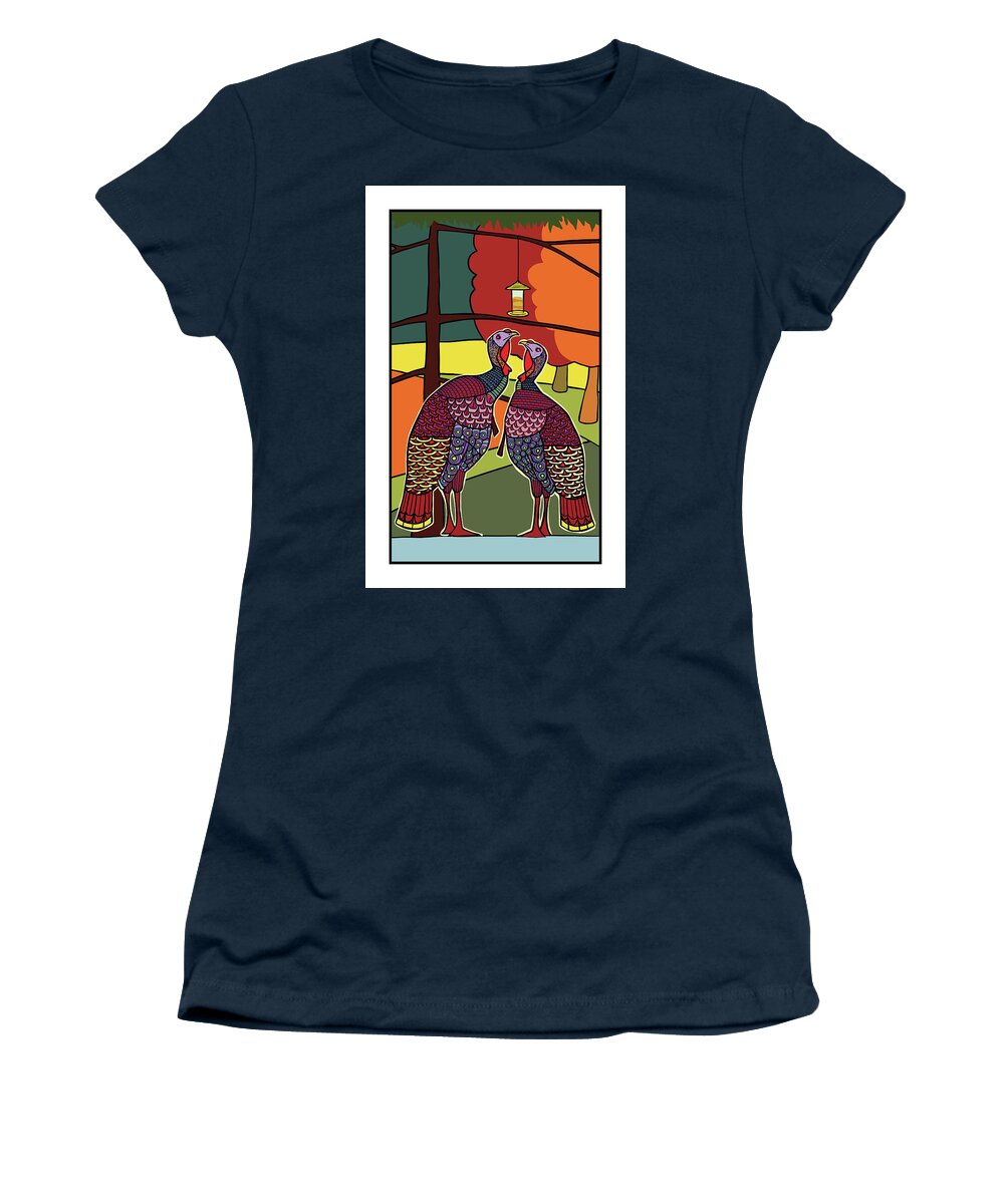 Turkeys Women's T-Shirt featuring the digital art Fall Foliage for Phones by Caroline Barnes