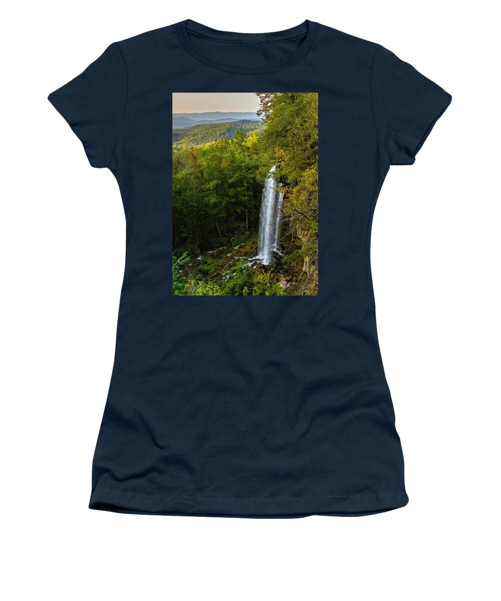 Falling Spring Valley Women's T-Shirt featuring the photograph Falling Spring Falls by Greg Reed