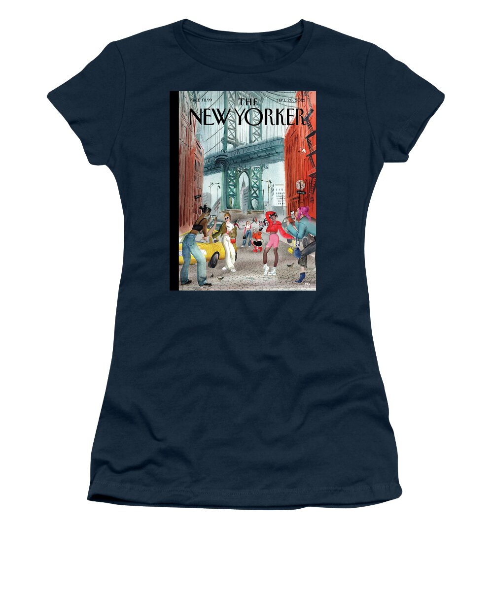 Fashion Women's T-Shirt featuring the painting #Fallstyle by Victoria Tentler-Krylov