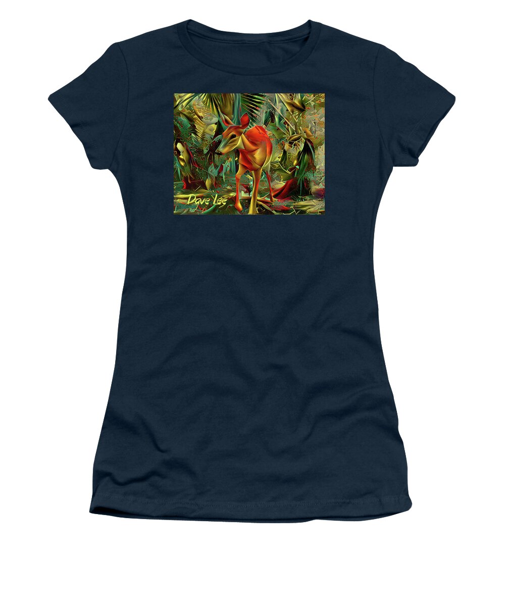Fawn Women's T-Shirt featuring the digital art Fawn Fantasy by Dave Lee