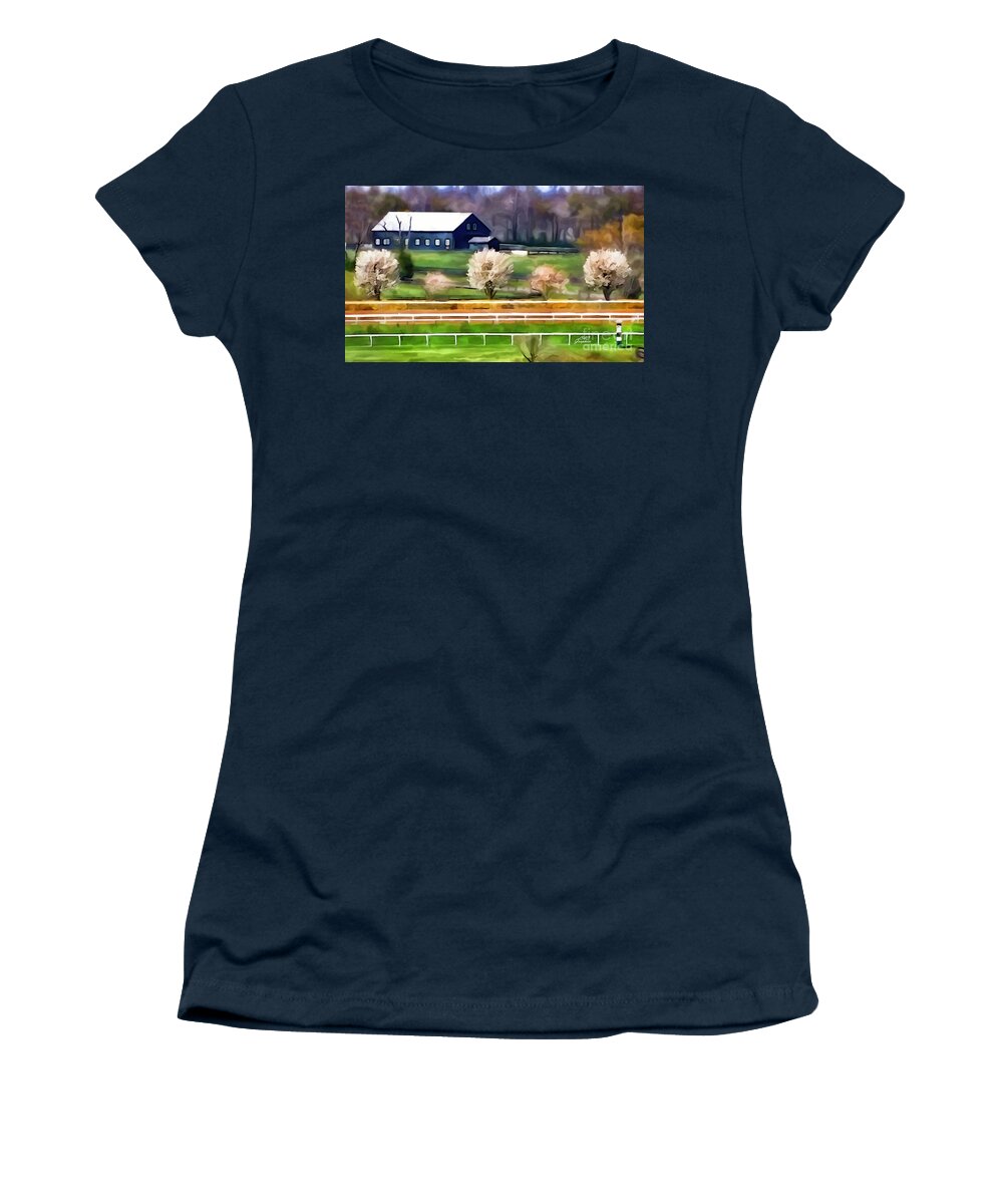 Keeneland Women's T-Shirt featuring the digital art Farm Near Keeneland by CAC Graphics