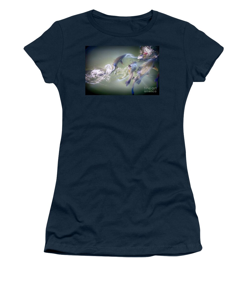 Fish Women's T-Shirt featuring the photograph Feeding Frenzy by Judy Hall-Folde