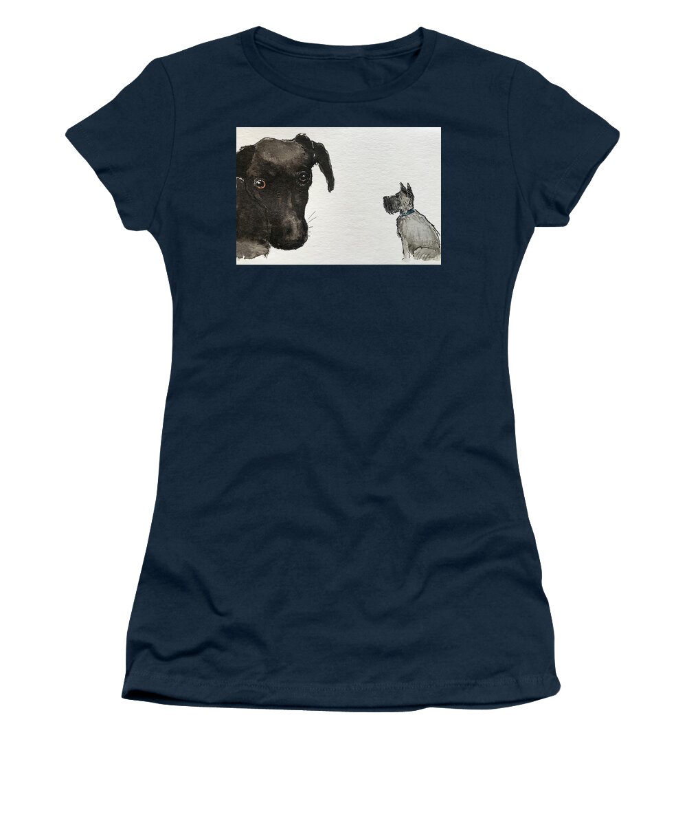 Dogs Women's T-Shirt featuring the painting Felix and Flora by Robert Fugate
