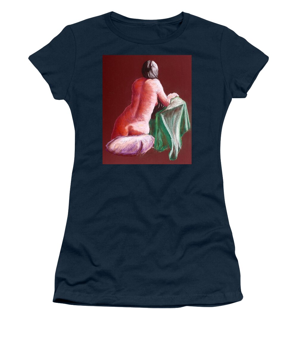 Pastel Drawing Women's T-Shirt featuring the pastel Figure Study 5 by Kume Bryant