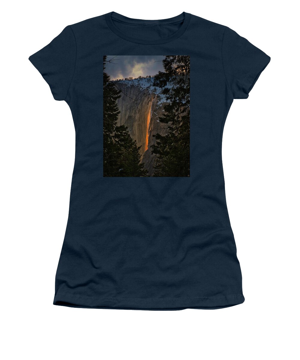 Landscape Women's T-Shirt featuring the photograph Fire Fall Between by Romeo Victor