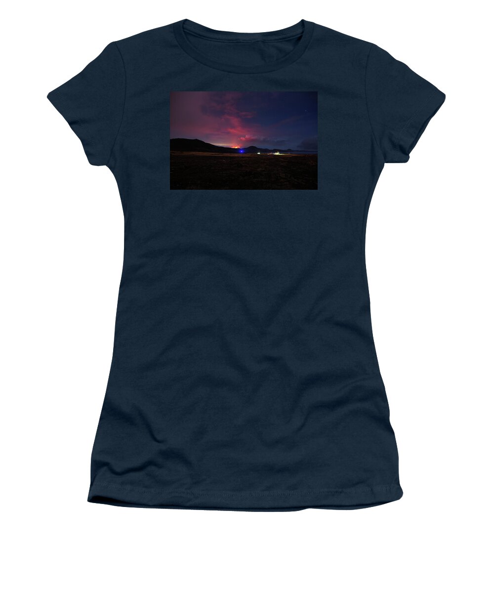 Volcano Women's T-Shirt featuring the photograph Fire in the mountains by Christopher Mathews