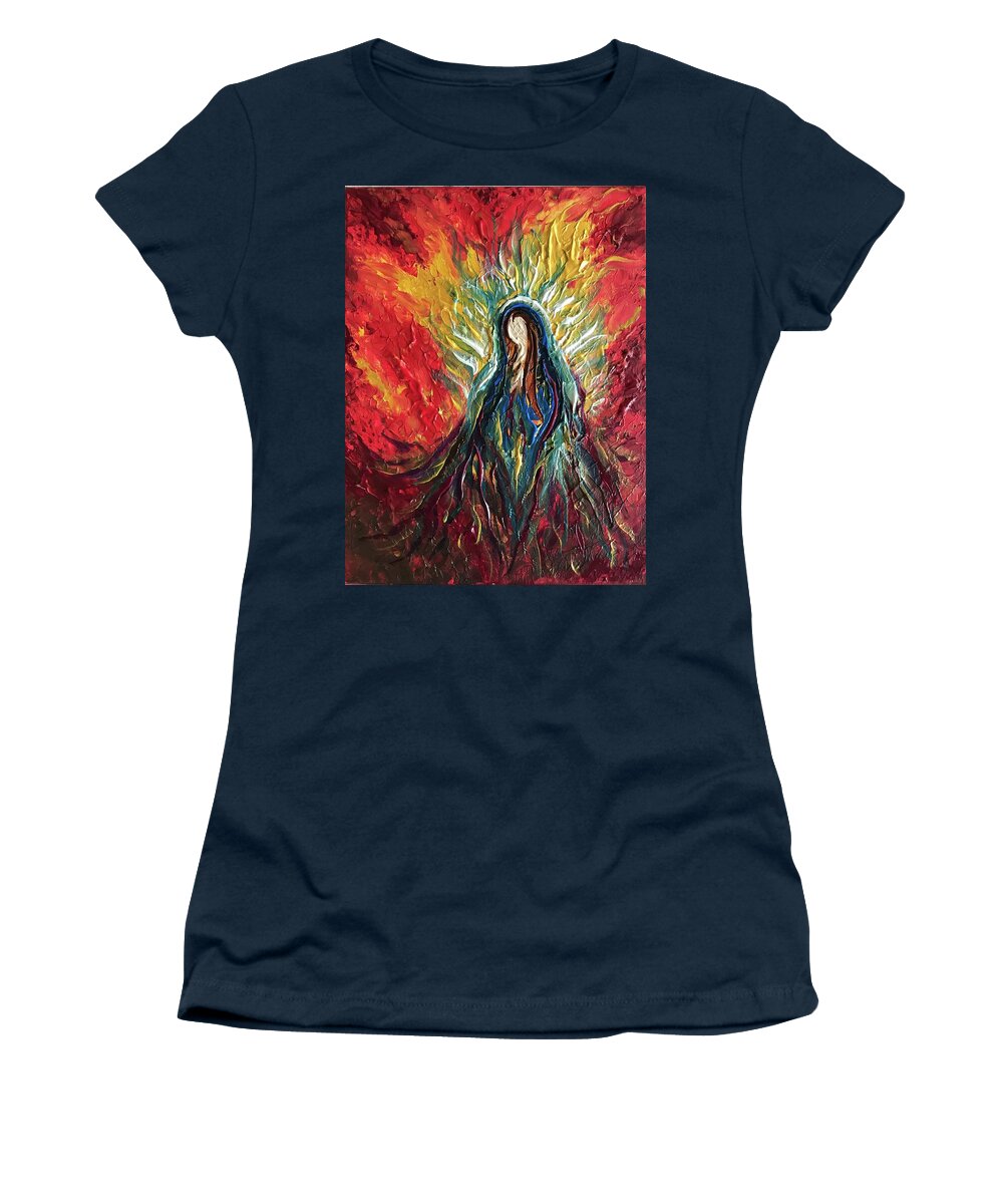 Goddess Women's T-Shirt featuring the painting Fire Within by Michelle Pier