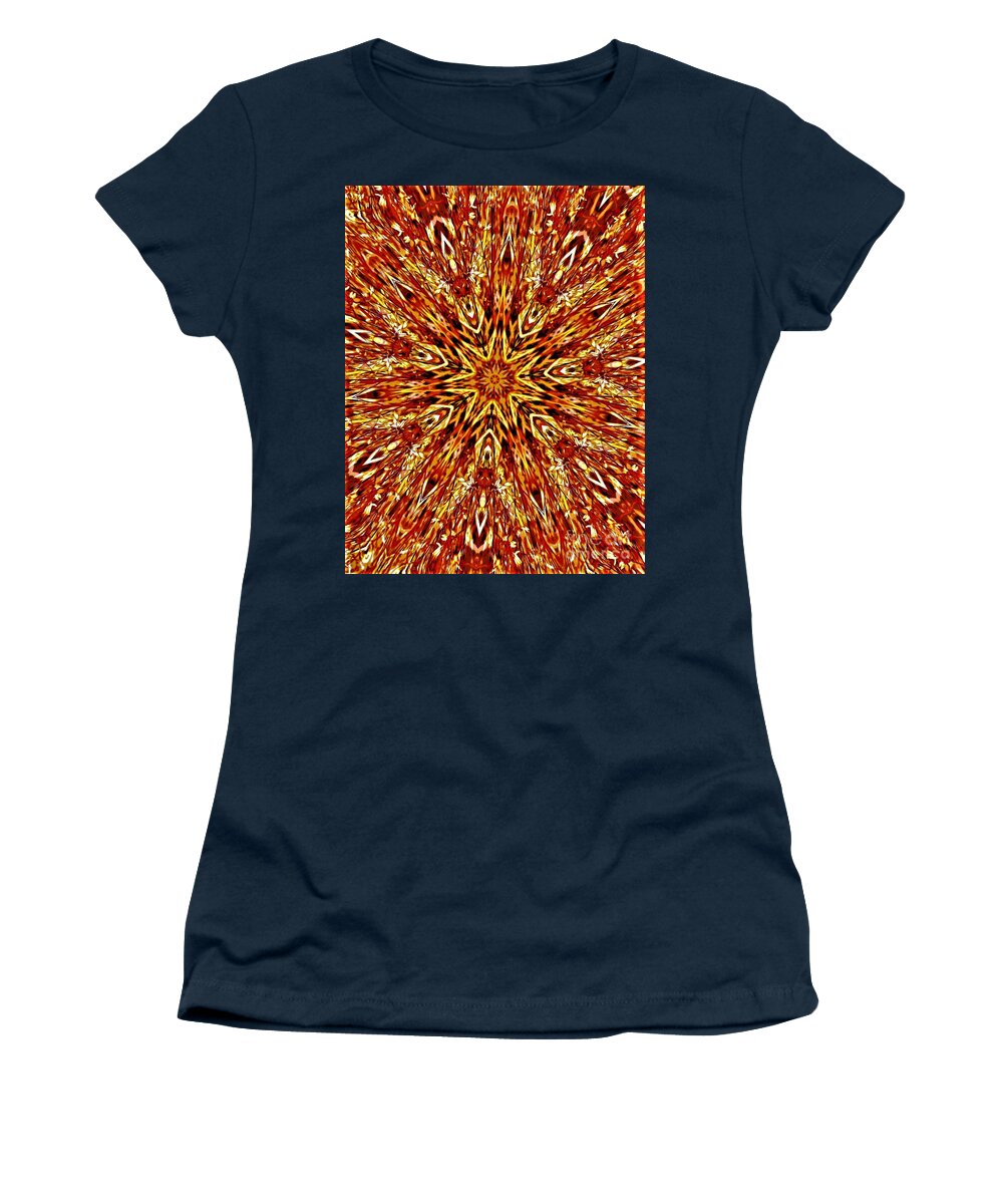 Red Women's T-Shirt featuring the digital art Firecracker by Tracey Lee Cassin