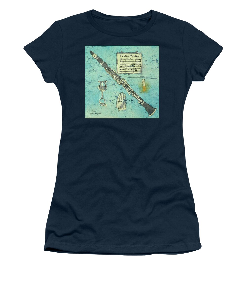 Music Women's T-Shirt featuring the painting First Clarinet by Ann Nunziata