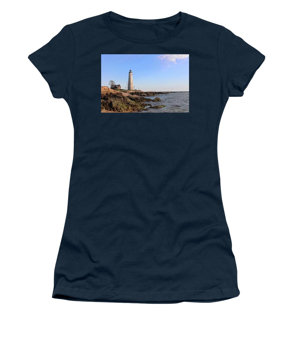 Five Mile Point Lighthouse Women's T-Shirt featuring the photograph Five Mile Point Lighthouse by Doolittle Photography and Art