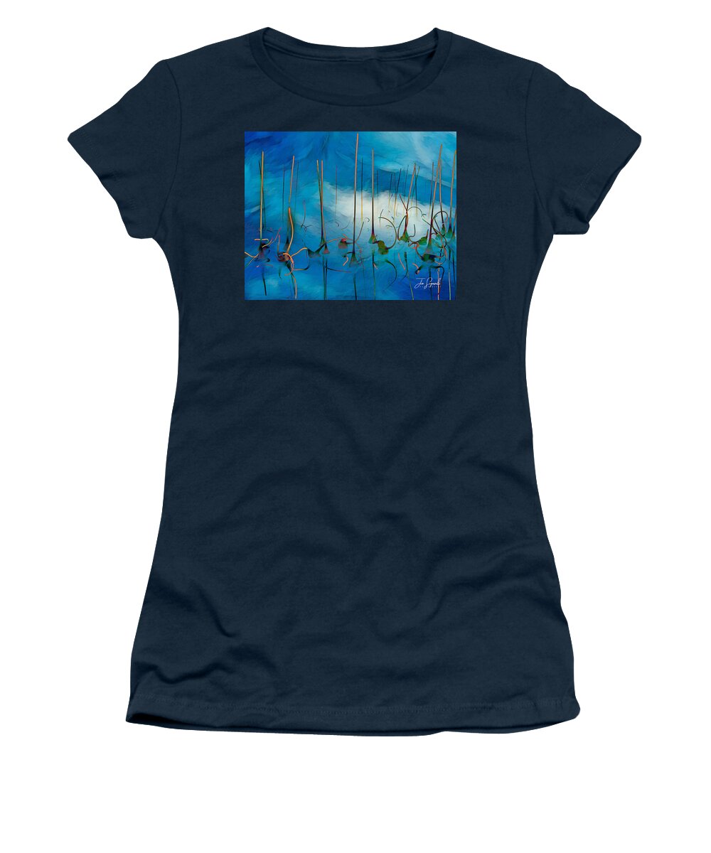 Abstract Women's T-Shirt featuring the photograph Flamingos in the clouds by Jim Signorelli