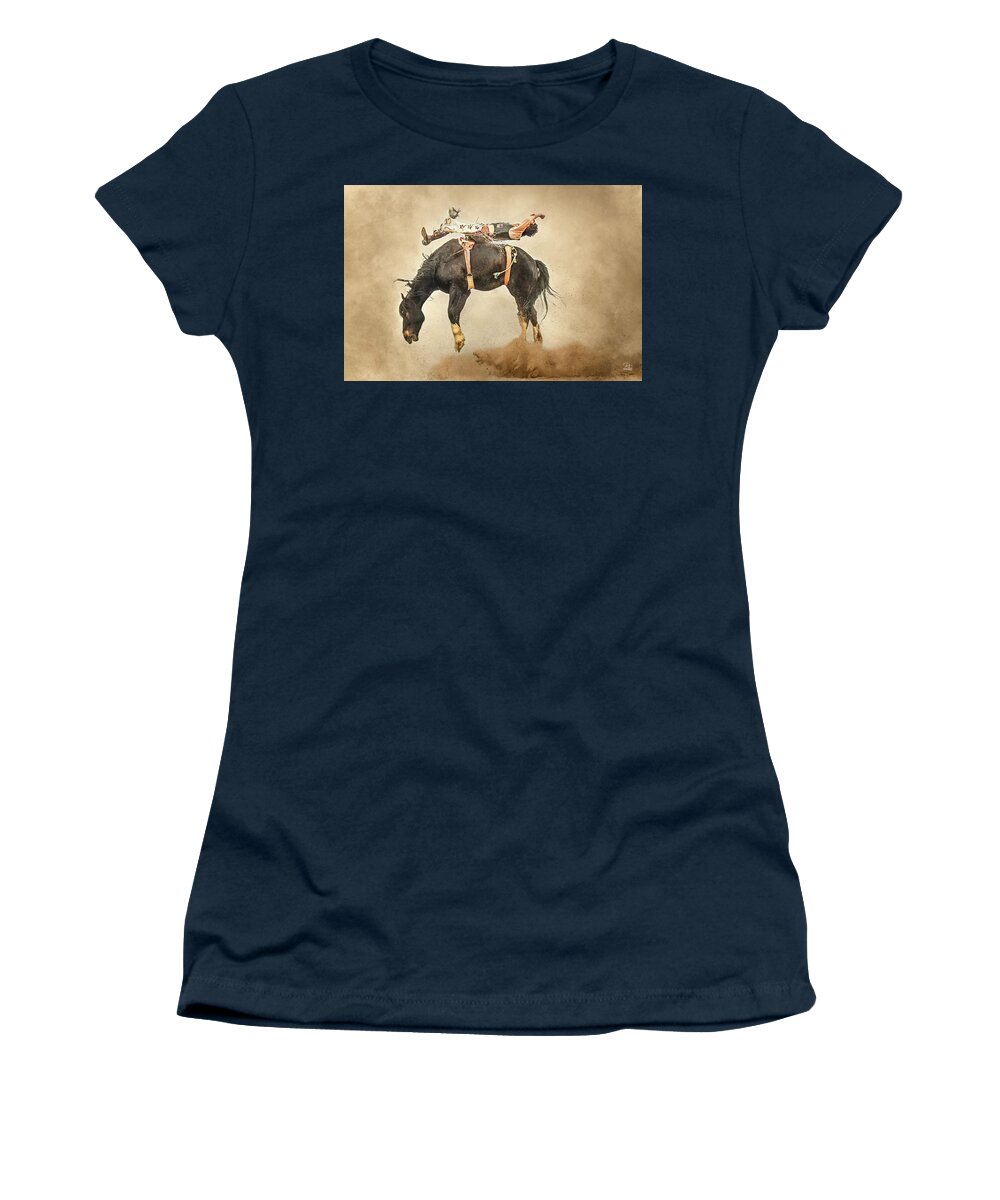 Bronc Women's T-Shirt featuring the photograph Flat Out by Debra Boucher