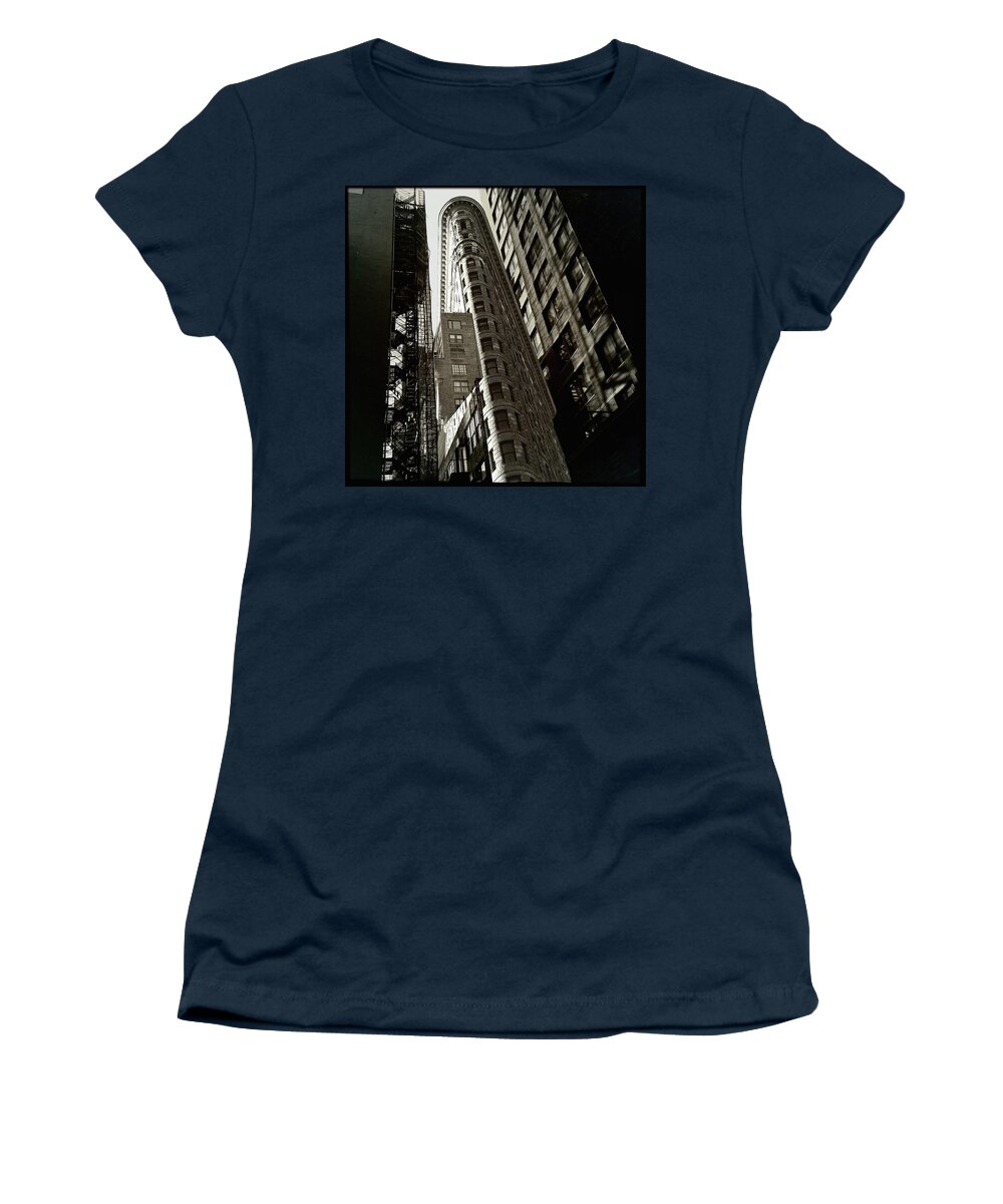 ‘flatiron Building’ Women's T-Shirt featuring the photograph Flatiron Building With A Twist by Carol Whaley Addassi