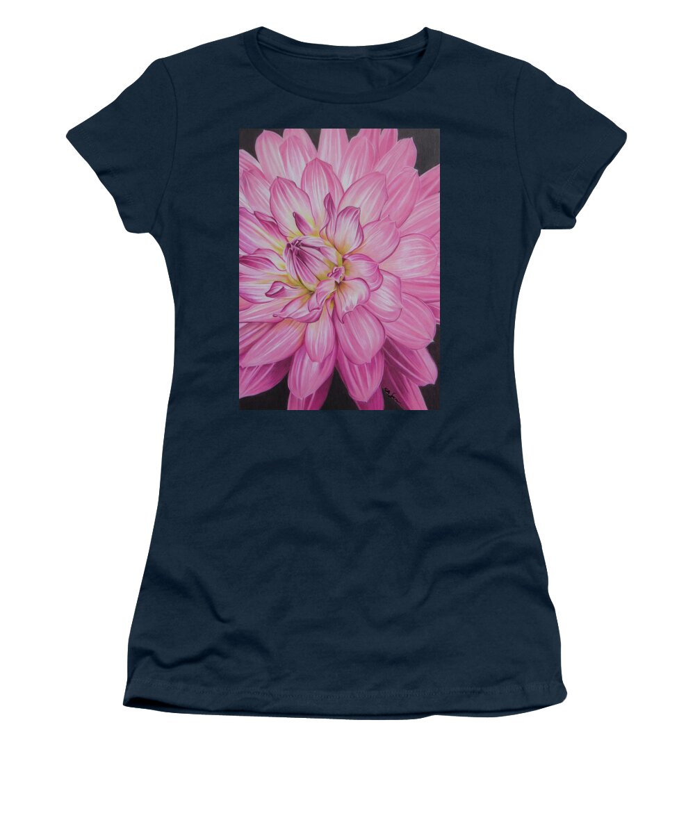 Dahlia Women's T-Shirt featuring the drawing Floral Burst by Kelly Speros