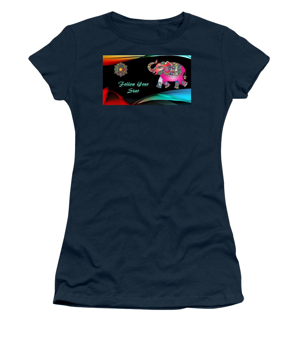 Star Women's T-Shirt featuring the mixed media Follow Your Star by Nancy Ayanna Wyatt