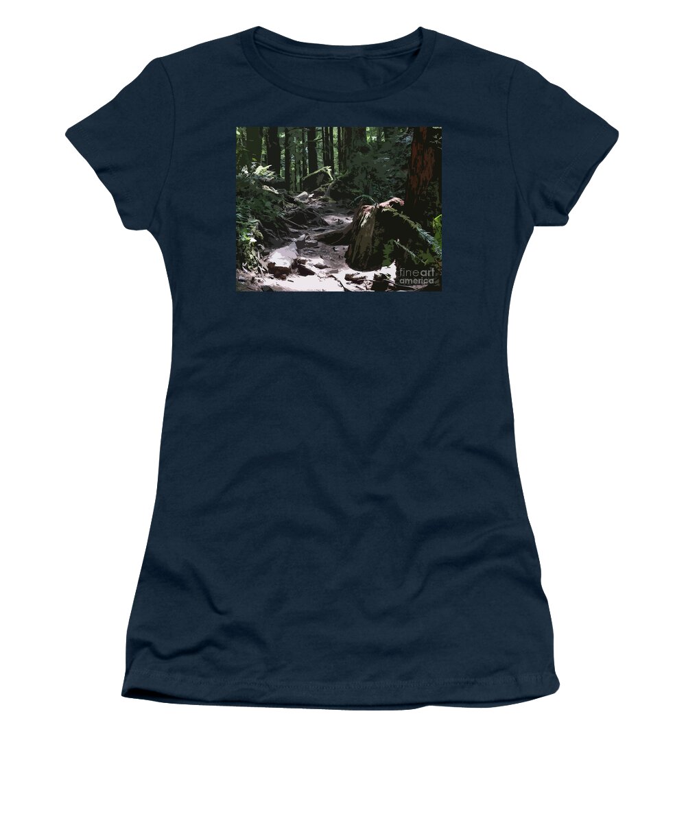 Forest Women's T-Shirt featuring the digital art Forest Trail by Kirt Tisdale