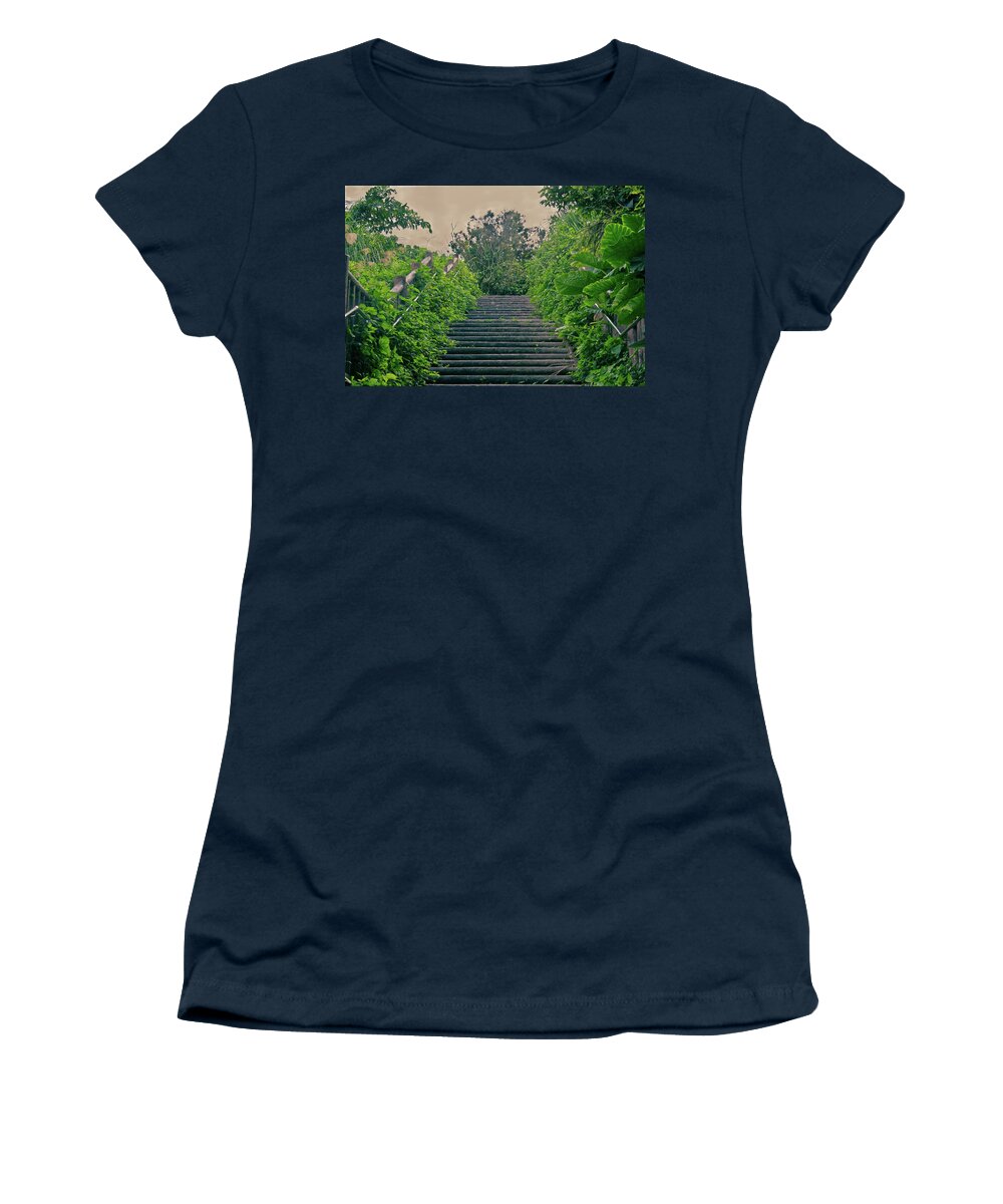 Stairs Women's T-Shirt featuring the photograph Forgotten stairway by Eric Hafner