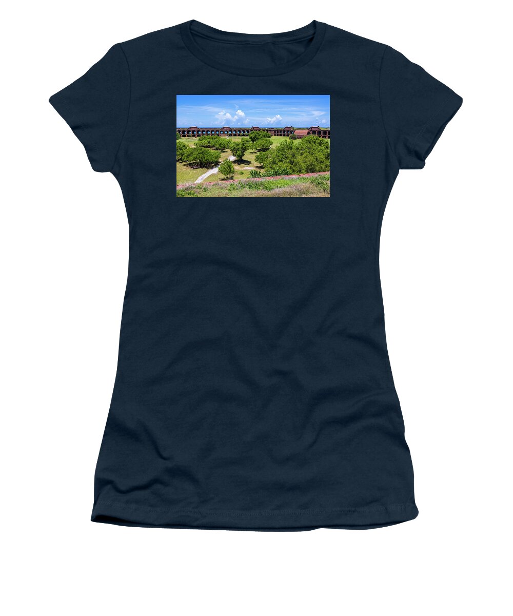 Florida Women's T-Shirt featuring the photograph Fort Jefferson Courtyard by Stefan Mazzola