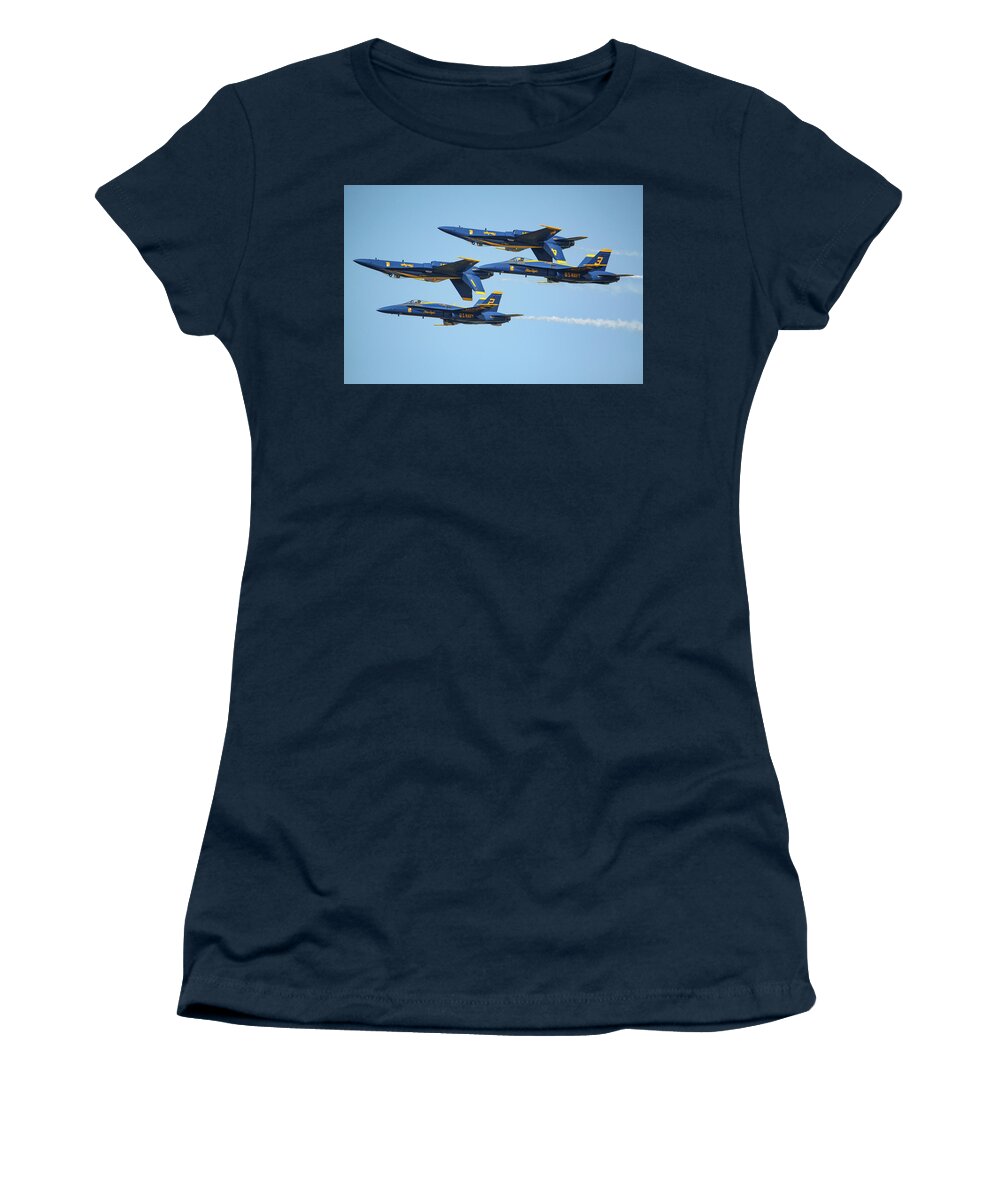 Blue Women's T-Shirt featuring the photograph Four Angels by Denise Kopko