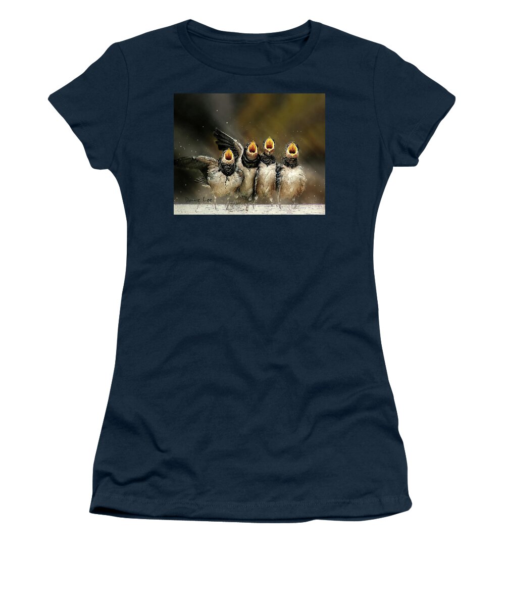 Chicks Women's T-Shirt featuring the digital art Four Crooners by Dave Lee