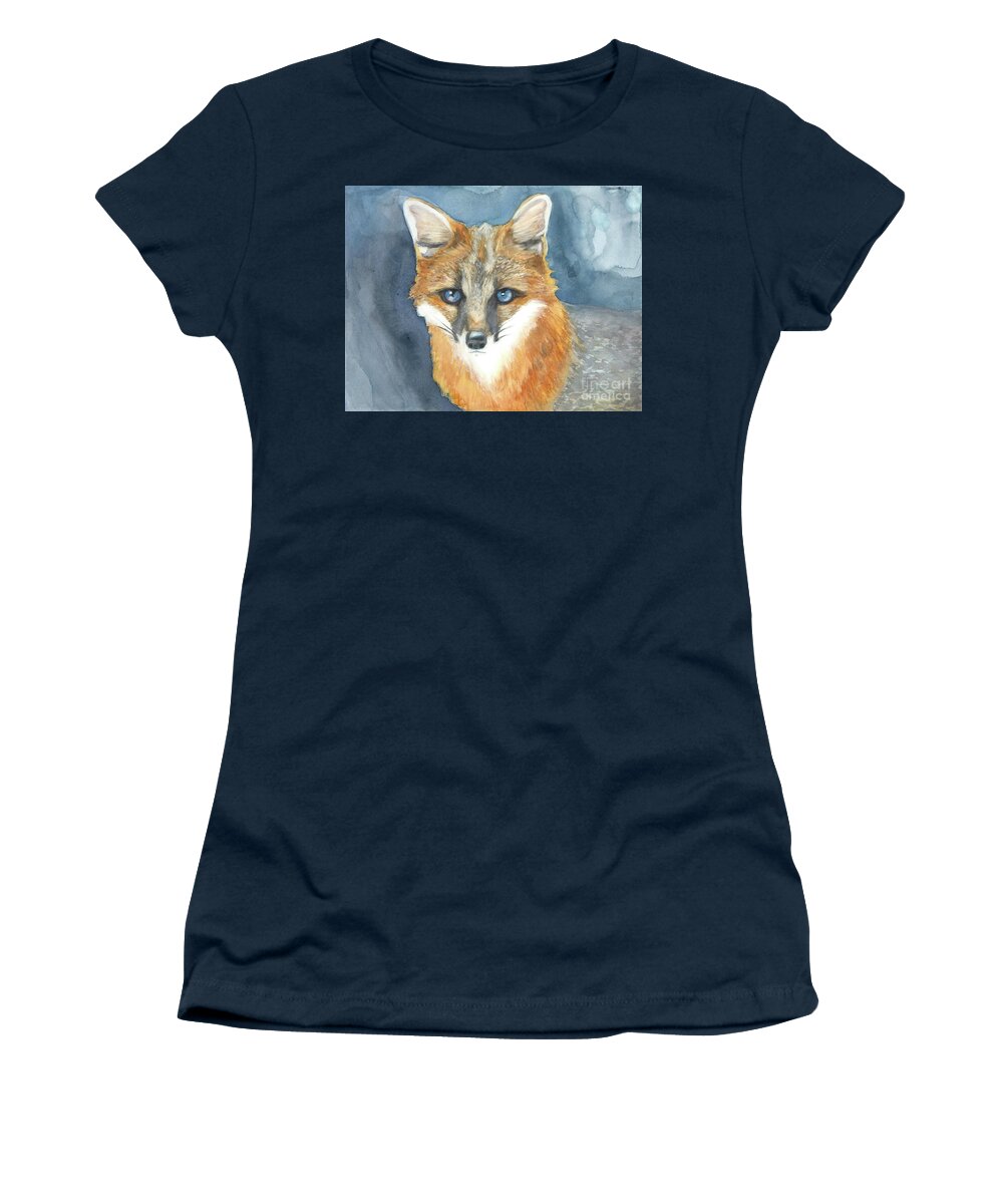 Fox Women's T-Shirt featuring the painting Fox by Pamela Schwartz