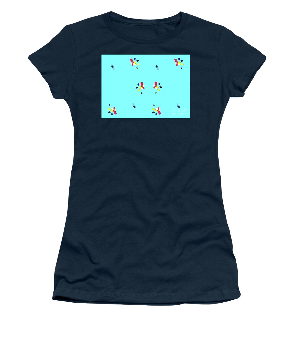 Fun-fetti Women's T-Shirt featuring the painting Fragments_2 by Mary Zimmerman
