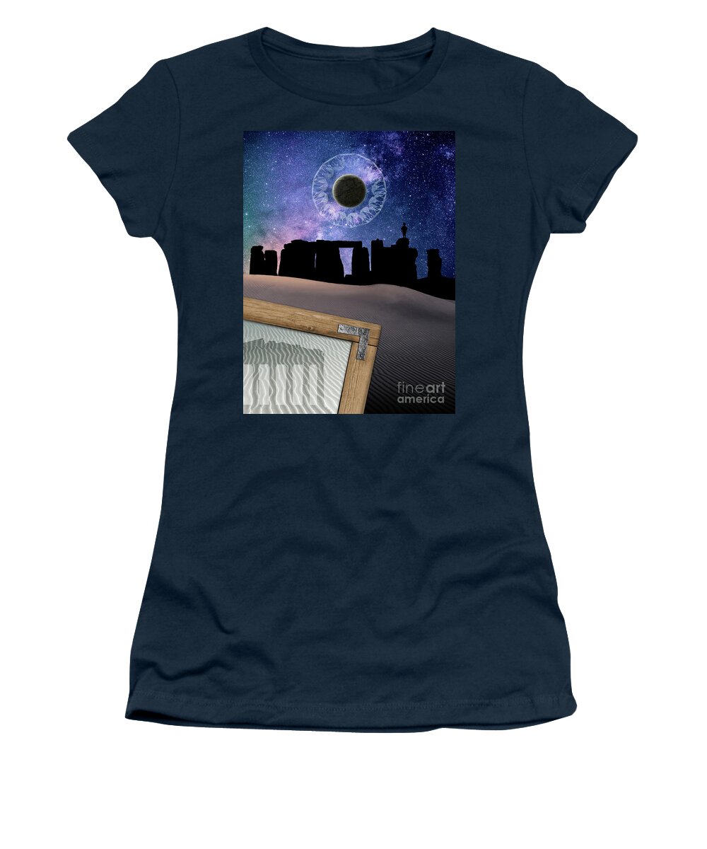 Surreal Women's T-Shirt featuring the digital art Frame And Pillars by Phil Perkins