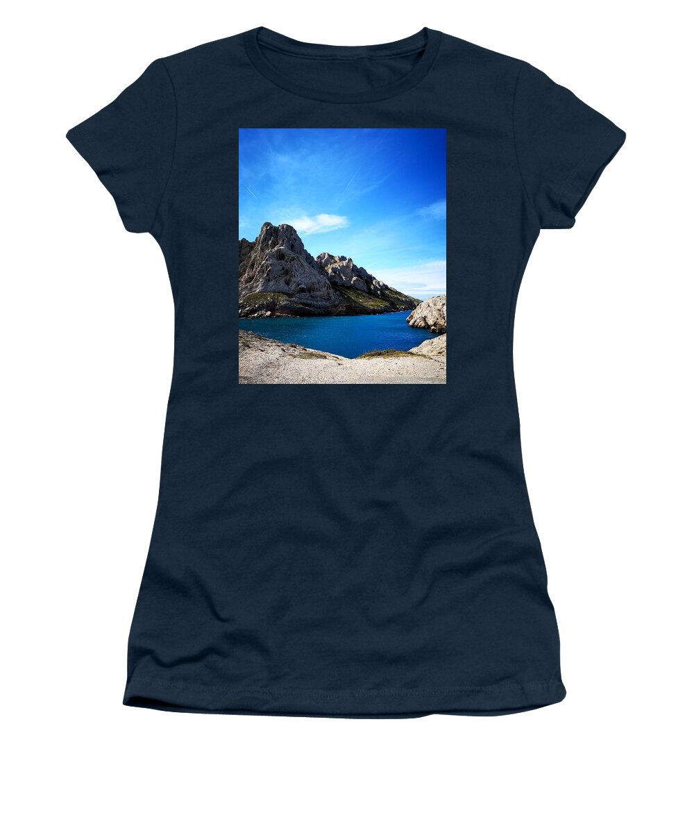 France Women's T-Shirt featuring the photograph France Calanques de Marseille Photo 179 by Lucie Dumas