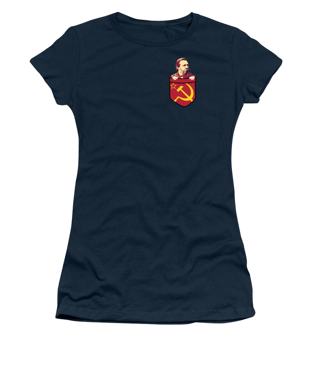 Friedrich Women's T-Shirt featuring the digital art Friedrich Engels In My Pocket by Filip Schpindel