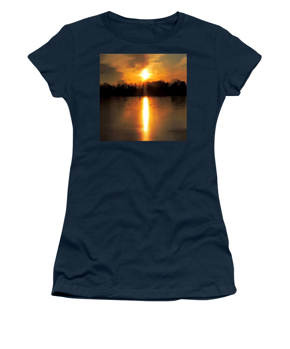 Sunset Women's T-Shirt featuring the photograph Frost Fire by Tami Quigley