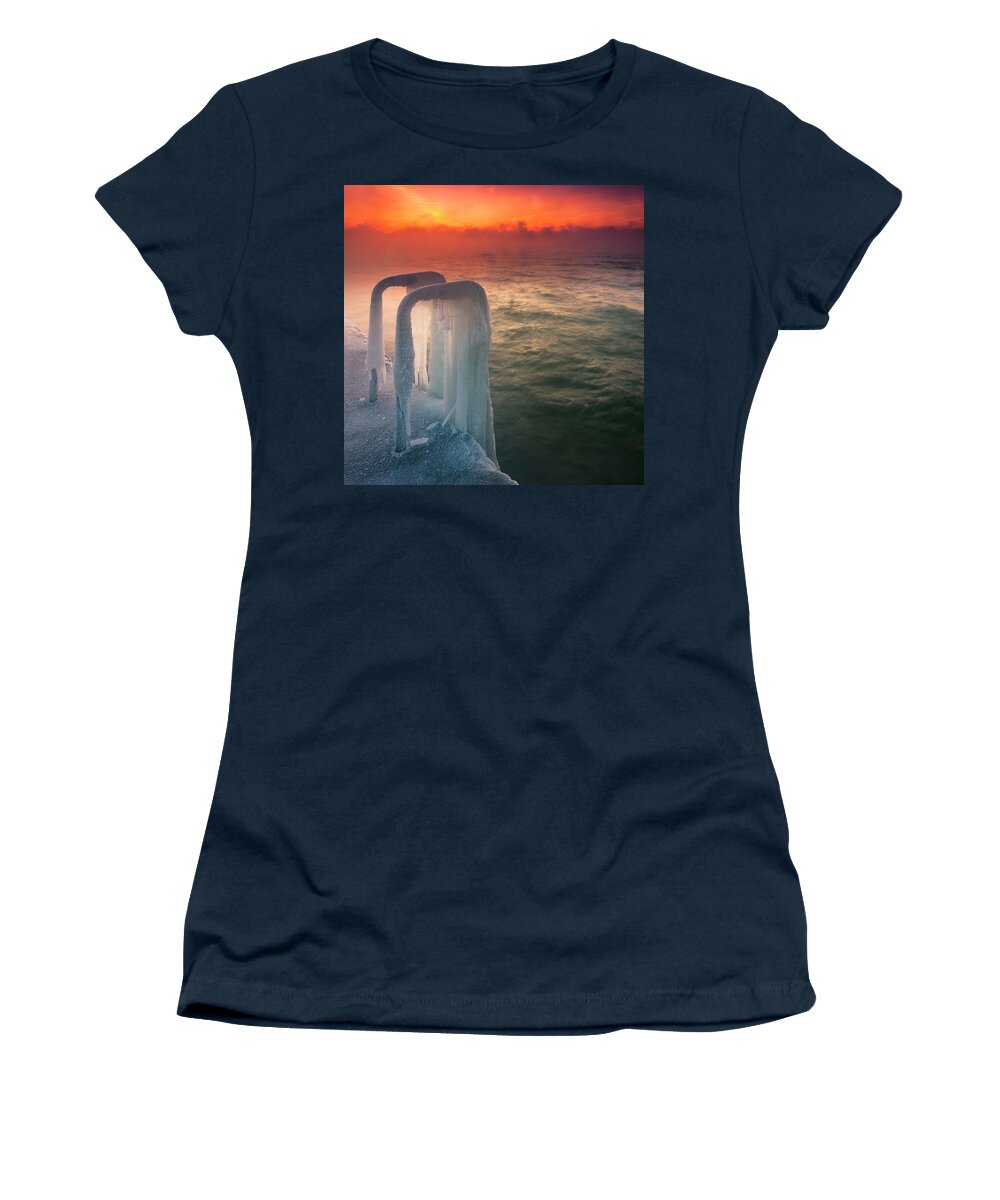 Dawn Women's T-Shirt featuring the photograph Frozen by Evgeni Dinev