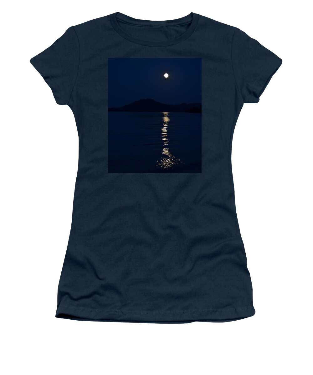 Supermoon Women's T-Shirt featuring the photograph Full Moon Fishtail by Susie Loechler