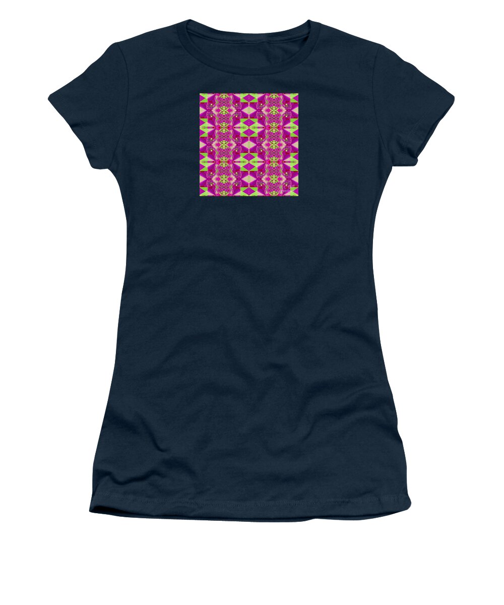 Fun And Fanfare In Squares And Diamonds By Helena Tiainen Women's T-Shirt featuring the painting Fun and Fanfare in Squares and Diamonds by Helena Tiainen