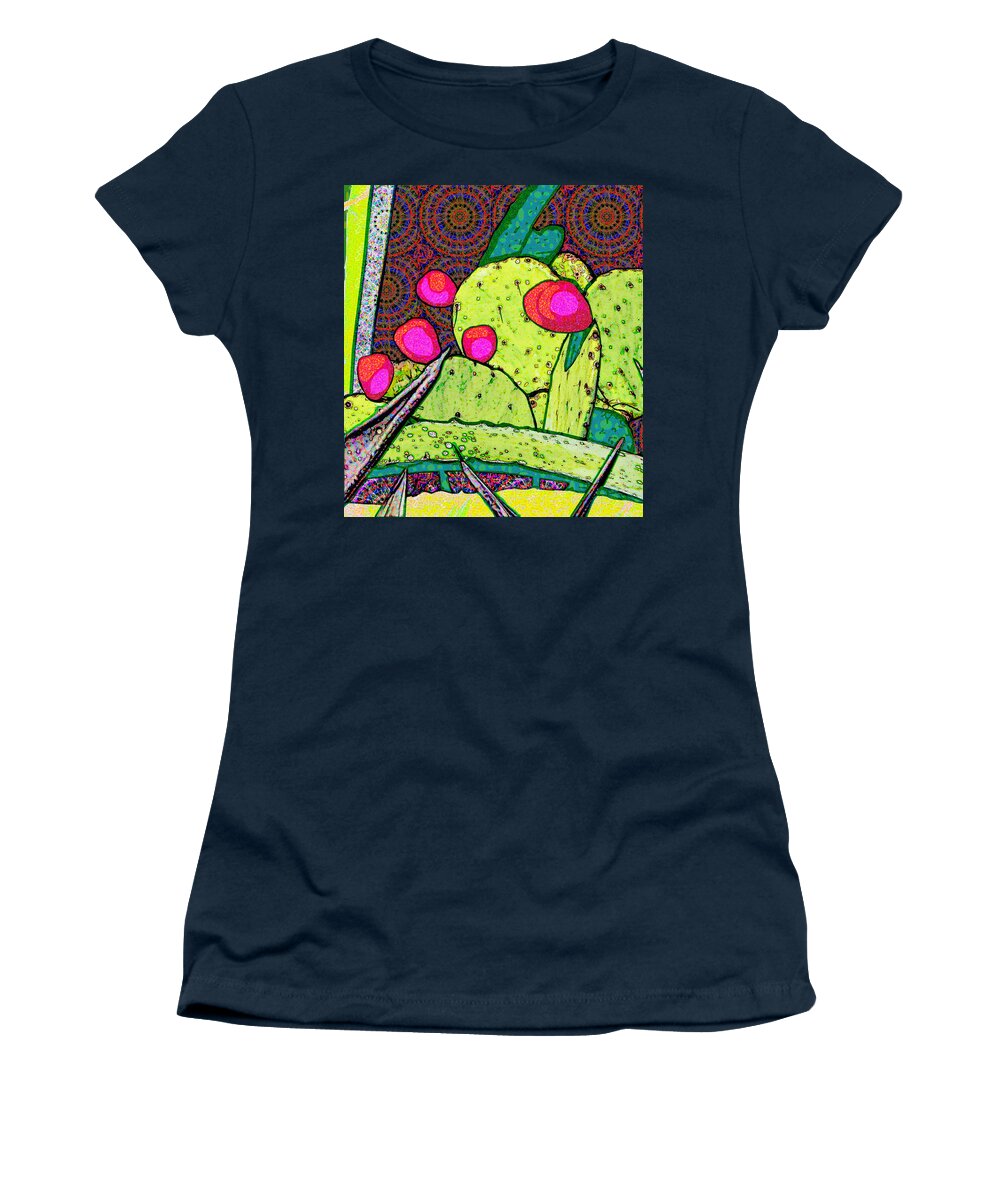 Retro Women's T-Shirt featuring the digital art Funky Cactus by Rod Whyte