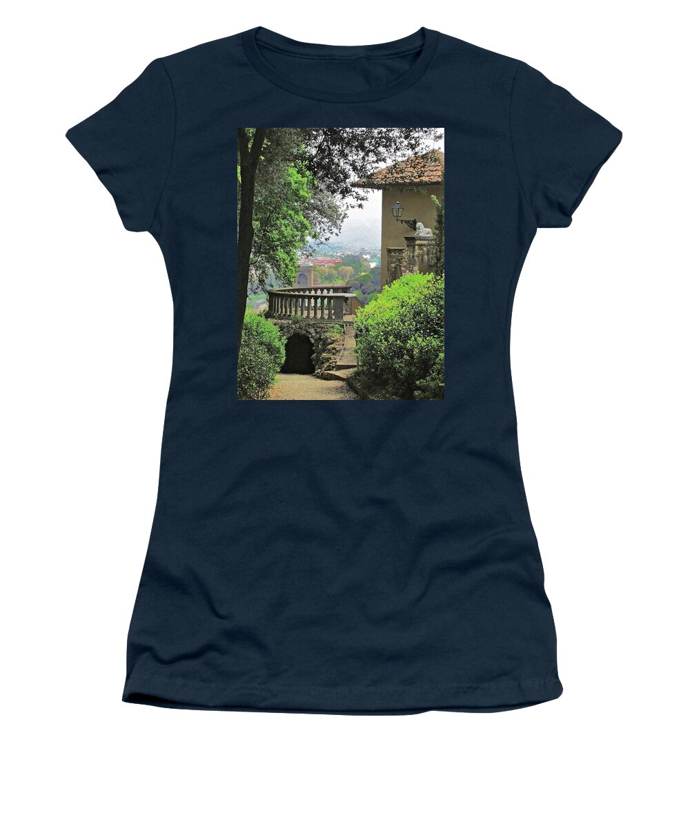 Garden View Women's T-Shirt featuring the photograph Garden View by Ellen Henneke