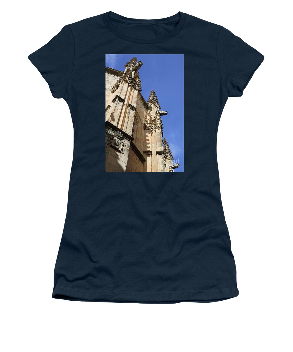 Segovia Women's T-Shirt featuring the photograph Gargoyles of Segovia by Carol Groenen