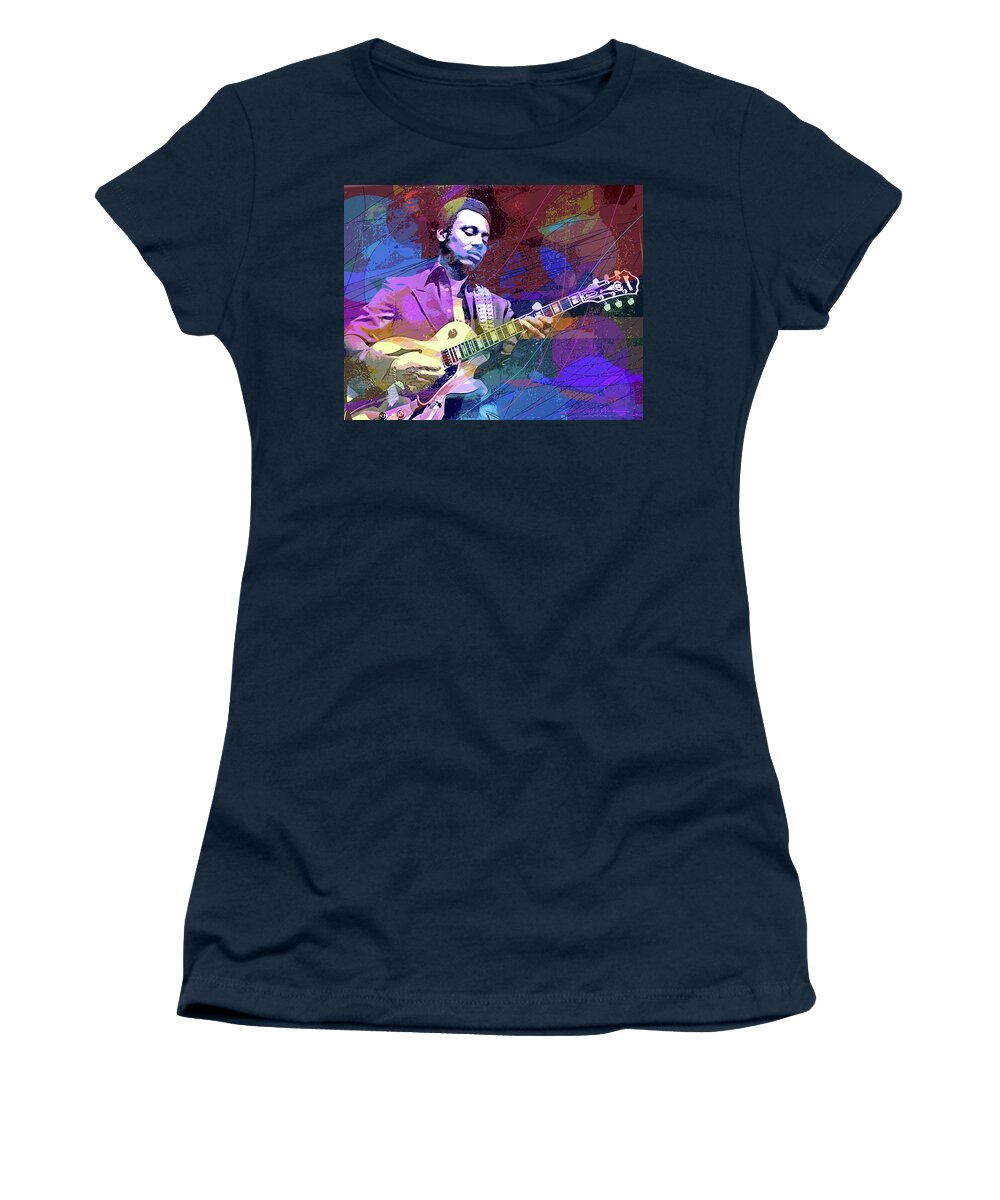 Jazz Women's T-Shirt featuring the painting George Benson Essential by David Lloyd Glover