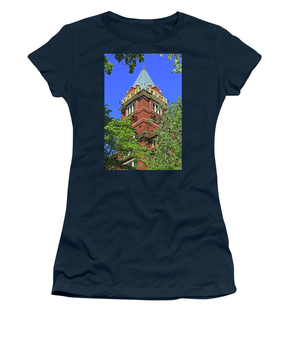 Georgia Tech Women's T-Shirt featuring the photograph Georgia Tech Tower - 4 by Richard Krebs