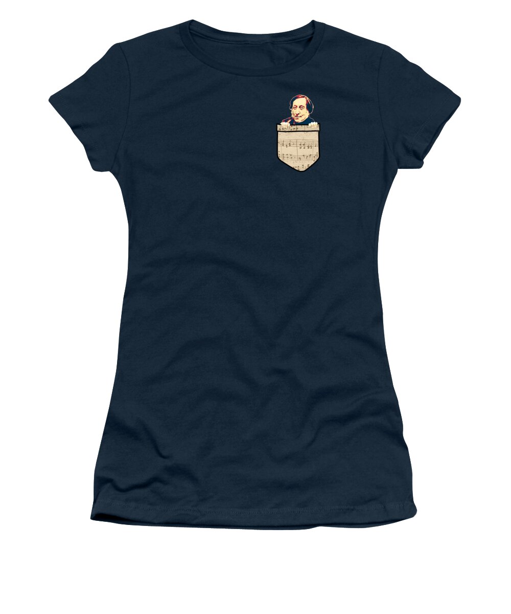 Gioachino Women's T-Shirt featuring the digital art Gioachino Rossini In My Pocket by Filip Schpindel