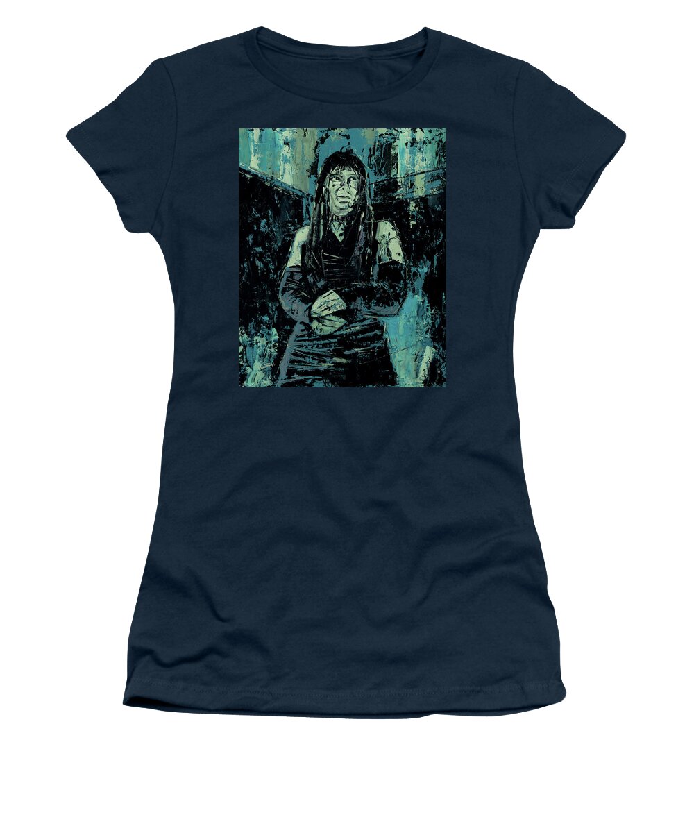 Dress Women's T-Shirt featuring the painting Girl in Green Room by Sv Bell