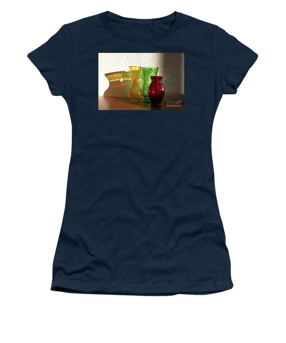 Glass Women's T-Shirt featuring the photograph Glass Vase Reflections by Kae Cheatham